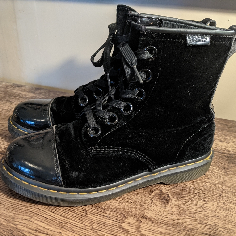 Dr Martens velvet Gracie boots
